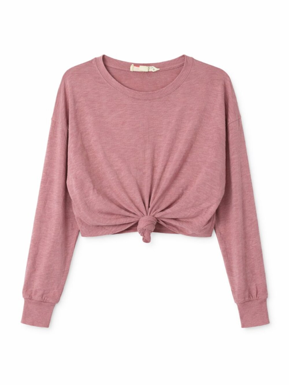 Free People Beach Pink Cropped Tie Front Long Sleeve - XS - Retail $69